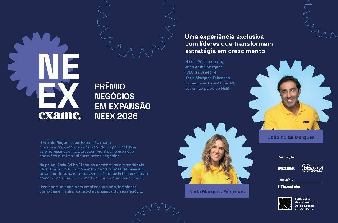OpenAI, ElevenLabs e Cimed: quem mais estará na premiação NEEX promovida pela EXAME e BTG Pactual