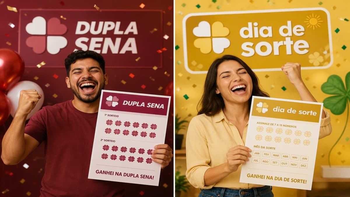 Dupla Sena e Dia de Sorte começam a semana pagando os maiores prêmios das loterias enquanto Lotofácil acumula; Mega-Sena corre hoje valendo R$ 78 milhões