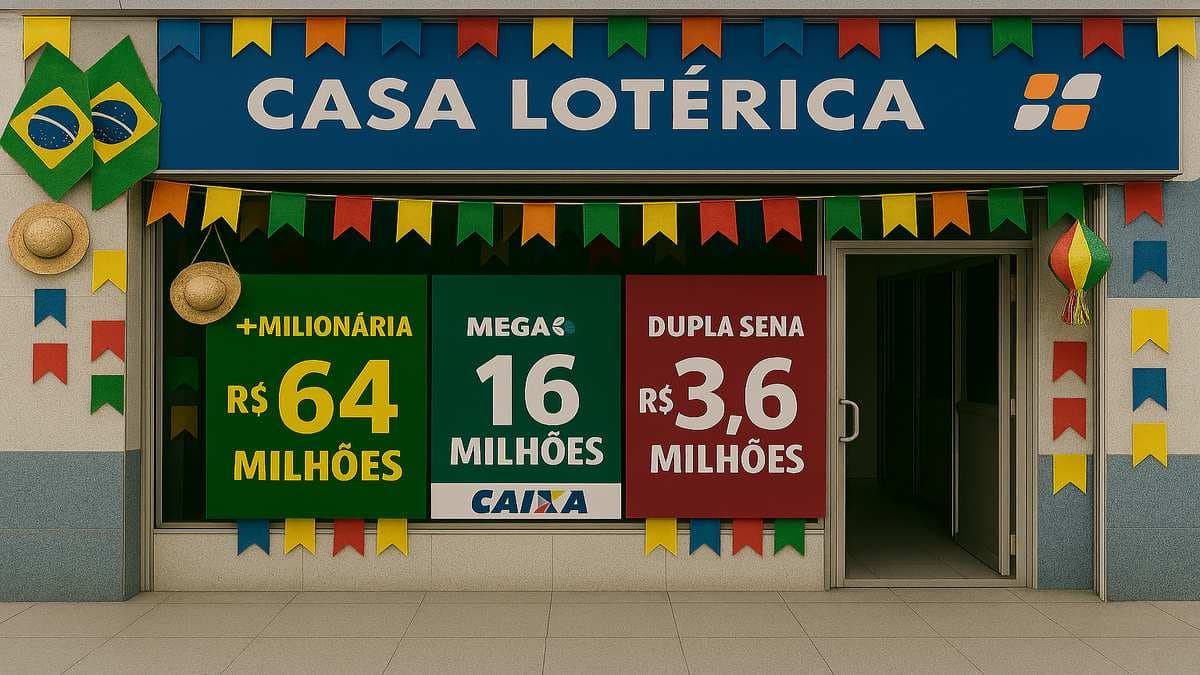 Enquanto brasileiros se preparam para os R$ 250 milhões da Quina de São João, +Milionária lidera entre as loterias com prêmios mais altos da semana