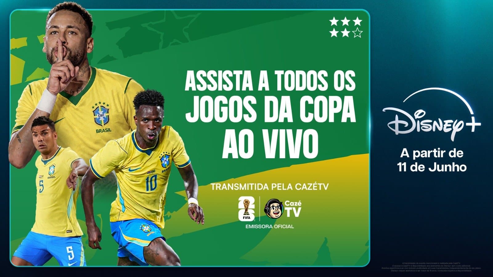 CazéTV renova acordo com o Disney+ e streaming vai exibir jogos da Copa do Mundo