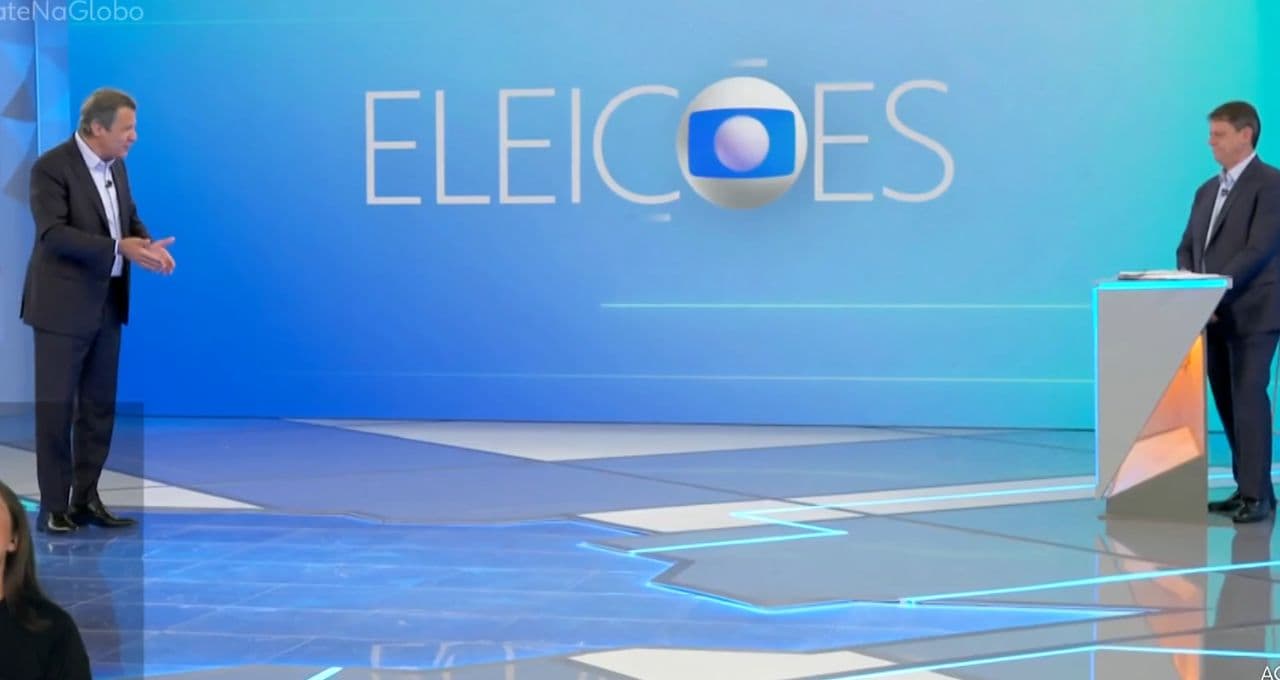 Tarcísio e Haddad começam debate da Globo falando sobre segurança pública em São Paulo