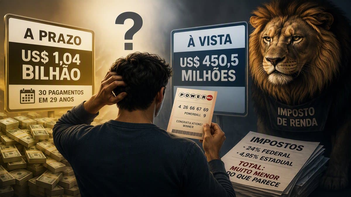 Prêmio de loteria de R$ 5,43 bilhões encolhe quase 75% após impostos; valor final depende de escolha do ganhador